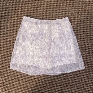 Cute lavender and white patterned mini skirt